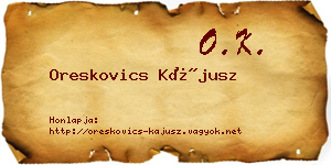 Oreskovics Kájusz névjegykártya